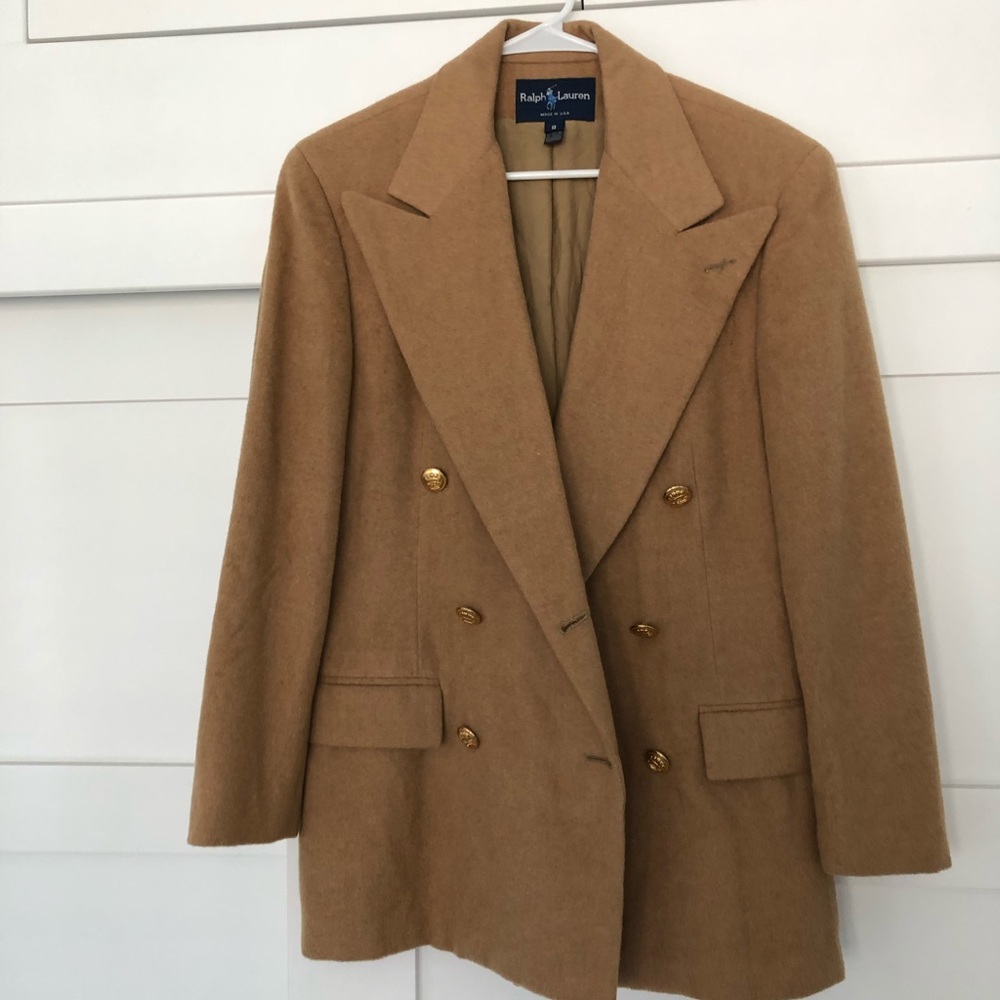 Camel hair Ralph Lauren double breasted blazer